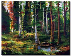 Obraz Kouzlo lesa (1dílný) - krajina s kompozicí vysokých stromů