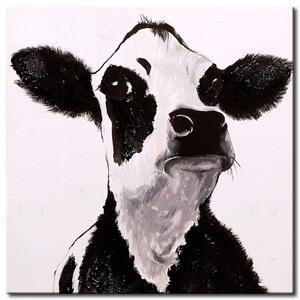 Obraz Czyściocha (1dílný) - příroda s portrétem krávy na bílém pozadí
