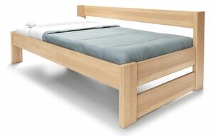 Zvýšená postel jednolůžko ELA s bočním čelem, 120x200, masiv buk