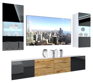 Obývací stěna Belini Premium Full Version černý lesk / dub wotan + LED osvětlení Nexum 110 Výrobce