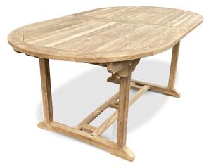 Vikio T121 oválný/hranatý teakový rozkládací stůl Typ stolu: ovál