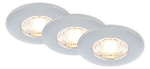 BRI 7606034 3ks sada LED vestavné svítidlo, 6,5 cm, 3,6W, 350lm matný chrom - BRILONER