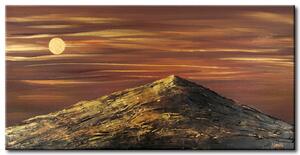 Obraz Hora Danteho (1dílný) - krajina se špičkou na pozadí noční oblohy