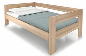Zvýšená postel jednolůžko ELA - S ČELY, 120x200, masiv buk