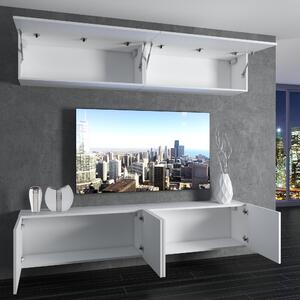 Obývací stěna Belini Premium Full Version šedý antracit Glamour Wood + LED osvětlení Nexum 96