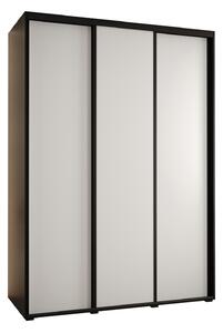 Šatní skříň YVONA 1 - 170/60 cm, černá / bílá / černá