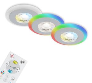 BRI 7040-034 LED vestavná svítidla sada, pr.8,4 cm, 3x LED, 5 W, 460 lm, matný chrom - BRILONER