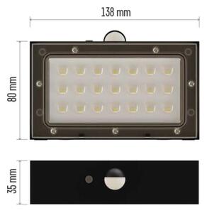 LED Solární reflektor se senzorem pohybu LED/3,7V 1200mAh 4000K IP65 černá