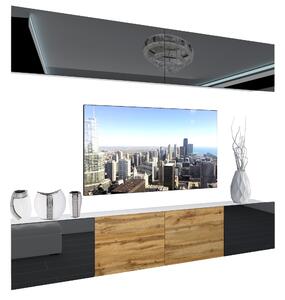 Obývací stěna Belini Premium Full Version černý lesk / dub wotan + LED osvětlení Nexum 95 Výrobce