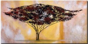 Obraz Fantastická příroda (1-dílný) - rozložitý strom na zlatém pozadí