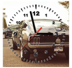 Obraz s hodinami Ford Mustang, 55laney69 Rozměry: 30 x 30 cm