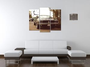 Obraz s hodinami Ford Mustang, 55laney69 - 3 dílný Rozměry: 90 x 30 cm
