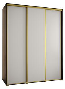 Šatní skříň ASIRI 1 - 190/60 cm, černá / bílá / zlatá