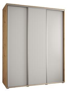 Šatní skříň ASIRI 1 - 190/60 cm, dub artisan / bílá / stříbrná