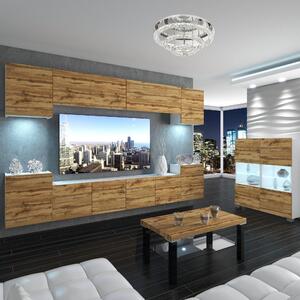 Obývací stěna Belini Premium Full Version dub wotan + LED osvětlení Nexum 73