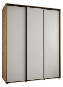 Šatní skříň ASIRI 1 - 190/60 cm, dub artisan / bílá / černá