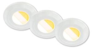 BRI 7588036 Klira 3ks sada LED vestavné bodové svítidlo do koupelny 230V, CTS přepínač, IP44, bílé - BRILONER