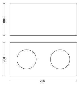 Philips 50492/31/P0-LED Stmívatelné bodové svítidlo MYLIVING BOX 2xLED/4,5W/230V