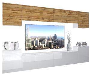 Obývací stěna Belini Premium Full Version dub wotan / bílý lesk + LED osvětlení Nexum 60 Výrobce