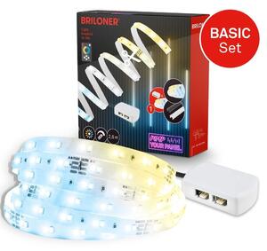 BRI 8020294 Startovací sada CCT LED pásek pro nástěnné panely – 260cm, dálkový ovladač, vč. rozbočovače - BRILONER