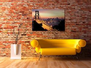 Obraz Městské kouzlo (1-dílný) - New York odrážený v architektuře mostu