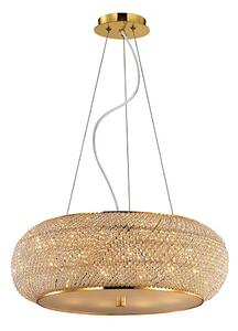 Ideal Lux - Křišťálový lustr na lanku PASHA 10xE14/40W/230V pr. 55 cm zlatá