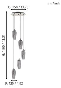 Eglo 96345 - LED Lustr na lanku FARSALA 5xG9/2,5W/230V
