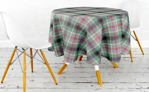 Ervi Gobelínový ubrus na stůl kulatý - Tradiční zelený tartan
