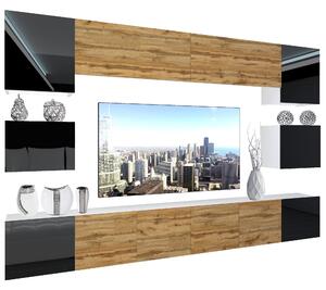 Obývací stěna Belini Premium Full Version černý lesk / dub wotan + LED osvětlení Nexum 52 Výrobce