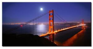 Obraz Město kontrastů (1-dílný) - osvětlený most v San Franciscu