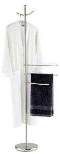 Koupelnový stojanový věšák na ručníky ADIAMO - 3 ramenný, 2 věšáčky, WENKO