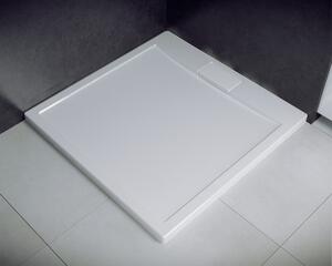 BESCO AXIM ČTVEREC akrylátová vanička, 80x80x4,5 cm, bílá barva, bez nožiček VANKAXIM80BB - Besco