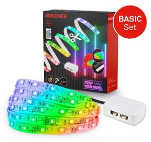BRI 8022252 Startovací sada RGB LED pásek pro nástěnné panely – 260cm, dálkový ovladač, vč. rozbočovače - BRILONER