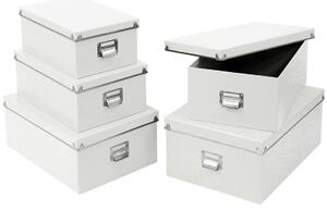 Box pro skladování, 5 ks, barva bílá, ZELLER