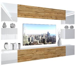 Obývací stěna Belini Premium Full Version bílý lesk / dub wotan + LED osvětlení Nexum 44 Výrobce