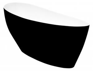 BESCO vana volně stojící KEYA 1650x700 mm, černá / bílá barva, litý mramor VANSAP16BW - Besco