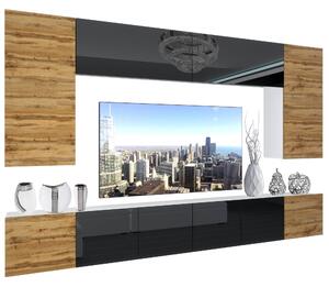 Obývací stěna Belini Premium Full Version černý lesk / dub wotan + LED osvětlení Nexum 30 Výrobce