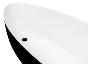 BESCO vana volně stojící GOYA 1420x620 mm, černá / bílá barva, litý mramor VANSAL14BW - Besco