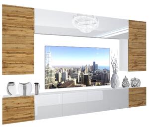 Obývací stěna Belini Premium Full Version bílý lesk / dub wotan + LED osvětlení Nexum 24 Výrobce