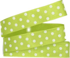 Stuha taftová HOT SPOT GREEN hráškově zelená 25mm x 2m ( 7,50 Kč/m)