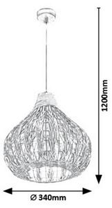 Rabalux 7604 - Lustr na lanku ZAHARA 1xE27/40W/230V ratan