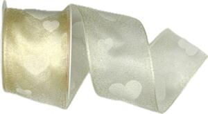 Stuha svatební organzová SWEET EMOTION CREAM krémová 40mm x 2m (16,-Kč/m)