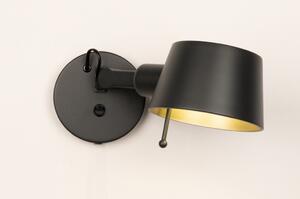 Nástěnné designové svítidlo s vypínačem Niki Black Mono (LMD)