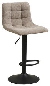 Nordic Living Šedá čalouněná barová židle Maddie 61–82 cm