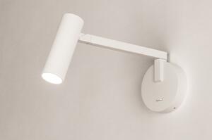Nástěnné designové svítidlo s ramenem a vypínačem Conno White (LMD)