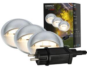 BRI 3922034 CONNECT TO SHINE startovací sada Teak 3ks LED zapuštěných svítidel do země, IP65 - BRILONER