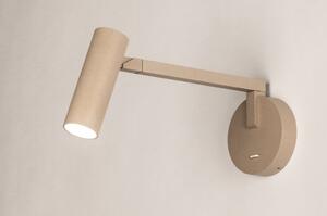 Nástěnné designové svítidlo s ramenem a vypínačem Conno Dark Taupe (LMD)