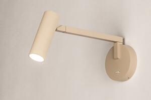 Nástěnné designové svítidlo s ramenem a vypínačem Conno Taupe (LMD)