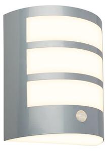 BRI 3795014 LED nabíjecí nástěnné svítidlo, venkovní, pohybové čidlo, soumrakový senzor, IP44, matný chrom - BRILONER