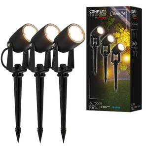 BRI 3928035 CONNECT TO SHINE prodlužovací sada Iris sada 3ks LED zahradních bodových svítidel, IP65 - BRILONER